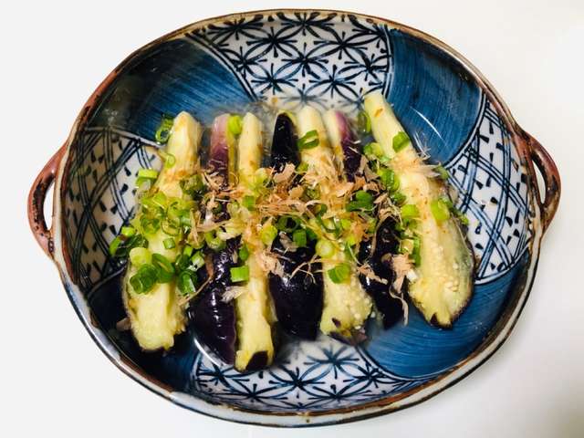 レンジで簡単☆なすの白だし生姜おひたし